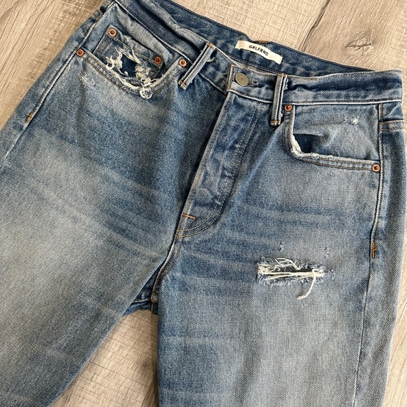 NWOT GRLFRND Karolina Ripped High Rise Straight Jeans in Ringo - Picture 7 of 10